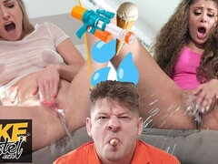 Grosser arsch, Blondine, Blasen, Hundestellung, Frau, Hd, Orgasmus, Reiten