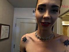 Aries Lux face fucked and gags on BBC