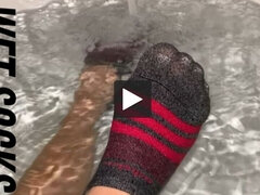 Amatőr, Amerikai, Fürdőszoba, Fétis, Lábfej fétis, Zoknik, Egyedül