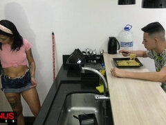 Cleaning Lady Sucked My Dick in the Kitchen