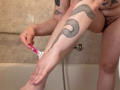 Badkamer, Voeten, Harig, Spandexonderbroek, Tatoeage