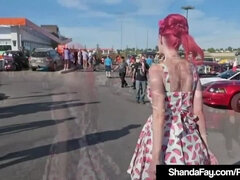 Vintage Cougar Shanda Fay Sucks A Hard Cock After A CarShow!