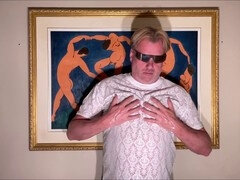 Big ass daddy Dom Rod enjoys swallowing cum solo