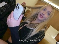 Young French blonde gets anal while her cuckold boyfriend watches on Facetime