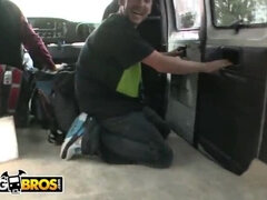 BangBros - Hot Brunette Skarlit Knight Gives Roadside Blowjob & Rides The Bang Bus