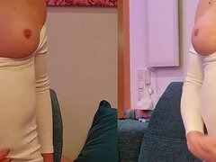 Duży kutas, Duże cycki, Blondynka, Wytrysk, Masturbacja, Dojrzałe, Solo