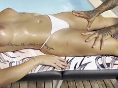 Enthousiasteling, Grote mammen, Blond, Voeten, Frans, Hd, Masseren, Geschoren