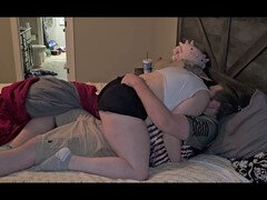 Nymphobitch gives her stepdad John Casey a wild ride with an extreme deepthroat session