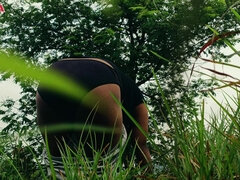 Culo grande, Pareja, Corridas, Indio, Al aire libre