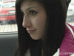 Pik sutte, Brunette, Bil, Hundestilling, Hårdt, Udendørs, Pov, Skrige