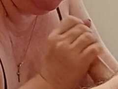 After a Deep Blowjob, I Fill My Mouth with Cum and She Eats It