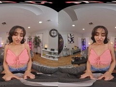 VR Latina goddess Vanessa Moon moans as she takes a deep pounding in virtual reality