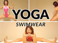 Yoga in a Japanese-style Room Wearing Competitive Swimwear