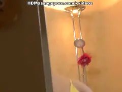 Brunette teen facial cumshot from her masseur