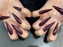New Color Dark Purple Long Nails, Claws