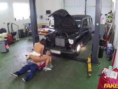 Getting Down And Dirty At Garage 2 - Female Fake Taxi