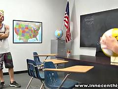 InnocentHigh Perky tits tattooed volleyball athlete classroom fuc