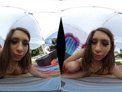 VR tent threesome - Babe