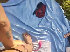 Horny teen gets facial after hard sex outdoors by the river live on sexycamx.com