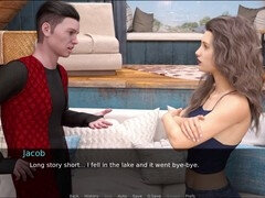 Curvy blonde with big tits and big ass plays PC games