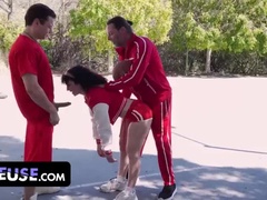 Pixie Smalls Teased by Stepdad & Stepbrother Until Nonstop Orgy