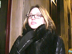 Amateur, Tir de sperme, Français, Lunettes, De plein air, Public, Réalité, Nénés