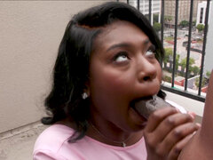 Ebony Tessa Thomas sucks her stepdad's BBC