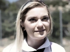 Blonde teenage Noemie Bilas ass fucked to keeps her virginity
