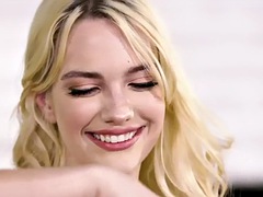 Oiled blonde bae fucked after massage on inflatable mattress