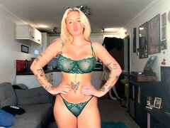 Bikini try on, hot blonde, big tits blonde