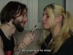 Amateur, Sucer une bite, Couple, Éjaculer dans la bouche, Européenne, Français, Masturbation, Adolescente