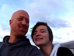 デカチン, フェラチオ, イく瞬間, 顔射, 公共, フェラする, トレイン