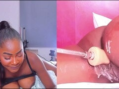 아마추어, 흑인, 크림파이, 에보니, 기계 섹스, 조그마한, 보지, 스타킹