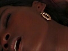 Watch this gorgeous ebony babe get her wet pussy pounded by a cop and take a cumshot on her tits