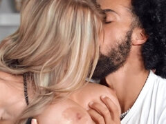 Lolly Dames and James Angel in steamy interracial video