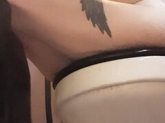 Pms Tummy Rubbing on Toilet Instructional