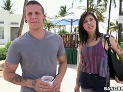 아마추어, 큰 엉덩이, 흑갈색 머리, 얼굴에, Hd