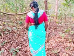 Indian Couple Outdoor Sex with Dirty Telugu Talk - Big Natural Boobs & Big Dick Fucking in Jungle