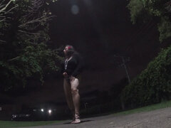 Mature Sissy Crossdresing Adentures Outdoors at Night
