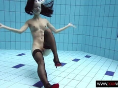 18, Offentlig, Barberet, Bad, Teenager, Stramt, Bryster, Under vand