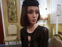 Short-haired bimbo Christina Sage gets fucked at the funeral