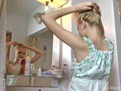 Blondine, Kvinde, Behåret, Hd, Bad, Solo