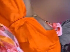 Sexy Indian Housewife Sreejaa in Orange Blouse and Saree Fucked Hard