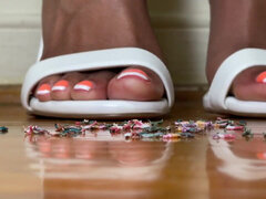 Giantess Pink Foxx in White Heels