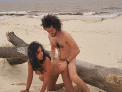 Strand, Brunette, Mørk, Hardcore, Raseblandet, Latina, Offentlig, Røff