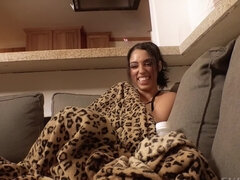 Vanessa Sky spends the evening with a cameraman who asks for tits