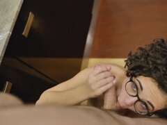 Victoria Bennan gives a great head and gets fucked in the kitchen