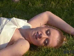 Blonde Bride with Natural Tits Fucked Hard Outdoor on Her Wedding Day - Ella Belle, Falco White, Dave Heard