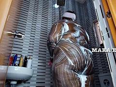 Ebony Nigerian Couple Shower Standing Doggystyle - Mara Exotic