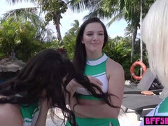 Cheerleaders taking advantage on a cock